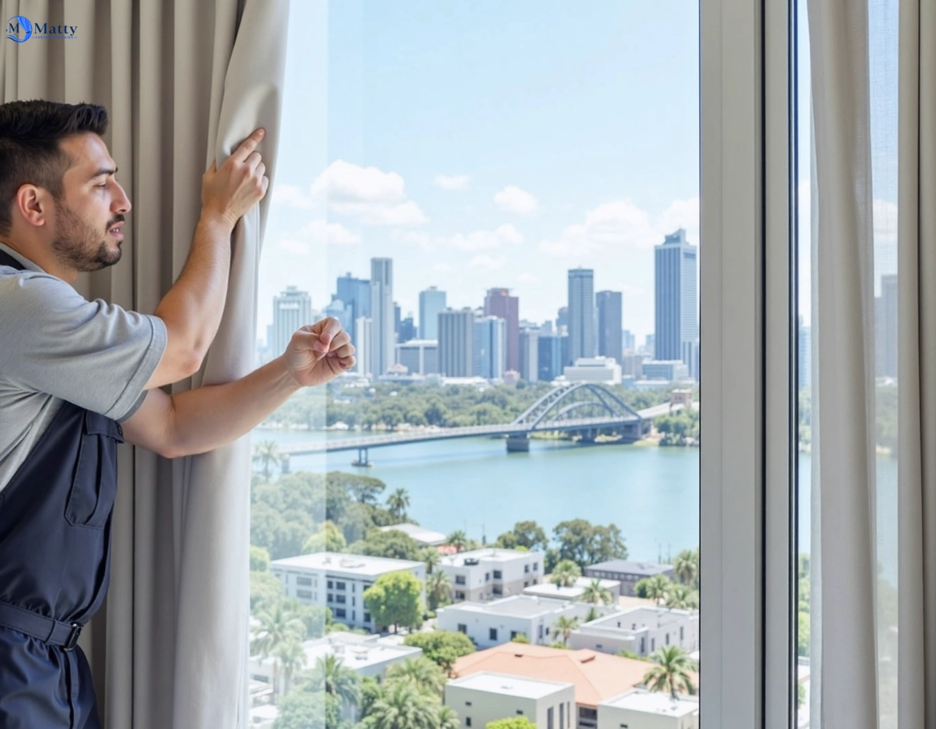Professional curtain steam cleaning service holroyd-nsw QLD by Matty Curtain Cleaning